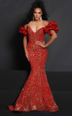 Style 2641 Johnathan Kayne Red Size 8 Military 2641 Floor Length 50 Off Mermaid Dress on Queenly