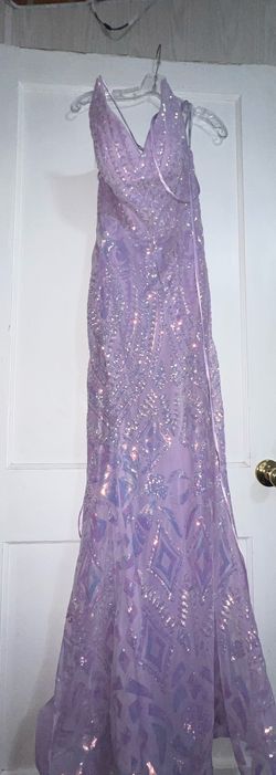 Jovani Purple Size 8 Prom Plunge Lavender Mermaid Dress on Queenly