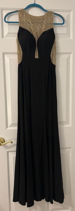 Xscape Black Size 2 Pageant Jersey Medium Height Straight Dress on Queenly