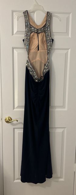 Betsy and Adam Blue Size 2 Medium Height Jersey Side slit Dress on Queenly