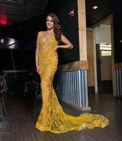Albina Dyla Yellow Size 6 Custom Straight Dress on Queenly