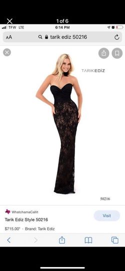 Style 50216 Tarik Ediz Black Size 4 50 Off Pageant Prom 50216 Floor Length A-line Dress on Queenly