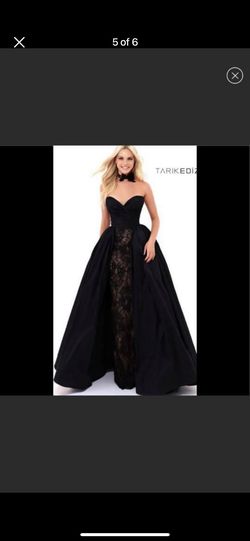 Style 50216 Tarik Ediz Black Size 4 50 Off Pageant Prom 50216 Floor Length A-line Dress on Queenly