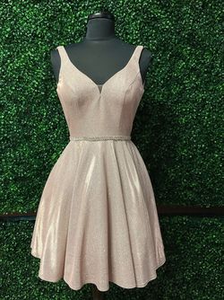 Style 3142 Dancing Queen Nude Size 4 Jersey 50 Off Rose Gold A-line Dress on Queenly