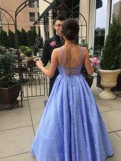 Style 52641 Sherri Hill Purple Size 2 Plunge Prom Ball gown on Queenly