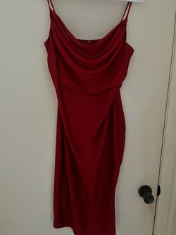 Red Size 16 Side slit Dress on Queenly