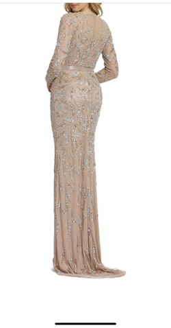 Style 5124 Mac Duggal Nude Size 4 Long Sleeve Wedding Guest Military 5124 Mermaid Dress on Queenly