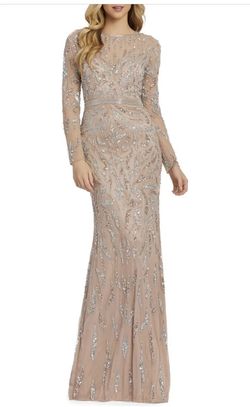 Style 5124 Mac Duggal Nude Size 4 Tall Height Floor Length Mermaid Dress on Queenly