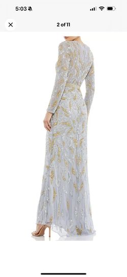 Mac Duggal Gray Size 6 Floor Length Wedding Guest Mermaid Dress on Queenly