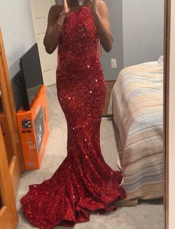 Portia and Scarlett Red Size 0 One Shoulder Prom Mermaid Dress on Queenly