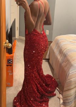 Portia and Scarlett Red Size 0 Prom One Shoulder Floor Length Mermaid Dress on Queenly