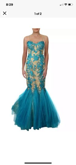 Maggie Sottero Blue Size 4 50 Off Polyester Strapless Mermaid Dress on Queenly