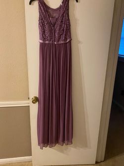 David's Bridal Purple Size 4 Swoop Floor Length A-line Dress on Queenly