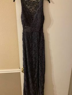 B. Darlin Gray Size 6 Swoop Floor Length A-line Dress on Queenly