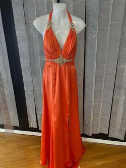 Orange Size 0 Side slit Dress on Queenly