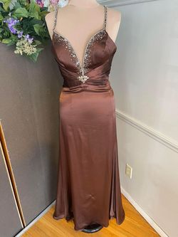 Brown Size 4 Side slit Dress on Queenly
