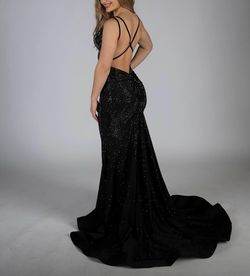 Sherri Hill Black Size 2 Plunge Prom Tall Height Mermaid Dress on Queenly