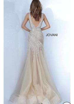 Style 4741 Jovani Nude Size 6 Pageant Floor Length Tall Height Mermaid Dress on Queenly