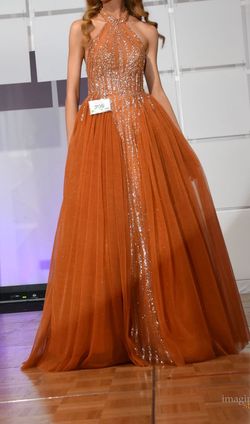 Mambo Couture Orange Size 0 Ball gown on Queenly