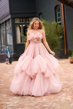 Style 98031 Tarik Ediz Pink Size 2 98031 Floor Length Tall Height Ball gown on Queenly
