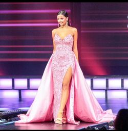 Sherri Hill Pink Size 2 Pageant Jersey Ball gown on Queenly