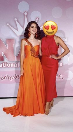 Sherri Hill Orange Size 0 One Shoulder Floor Length A-line Dress on Queenly