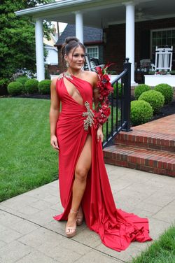 Portia and Scarlett Red Size 2 Prom Floor Length One Shoulder A-line Dress on Queenly