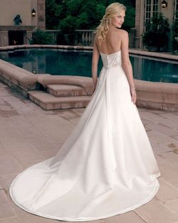 Style 1791 Casablanca Bridal Nude Size 6 Jersey 50 Off Strapless Short Height 70 Off Train Dress on Queenly