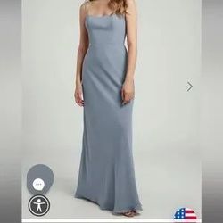 Style 12284 Jenny Yoo Blue Size 8 Floor Length Party 12284 Straight Dress on Queenly