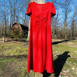 DKNY Red Size 4 Black Tie Straight Dress on Queenly