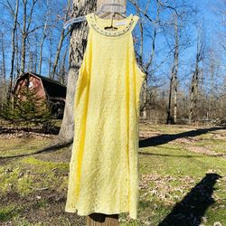 Candies Yellow Size 12 Jewelled Sunday Cocktail Dress on Queenly