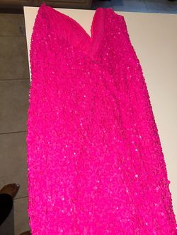 Sherri Hill Pink Size 16 Medium Height Jersey Short Height Mermaid Dress on Queenly
