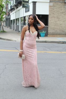 Camille La Vie Pink Size 2 Floor Length Jersey Mermaid Dress on Queenly