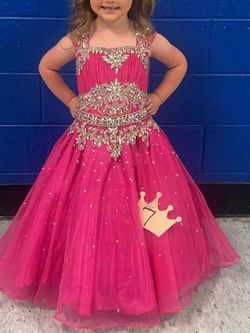 Little Rosie Pink Size 4 Tulle Pageant Ball gown on Queenly