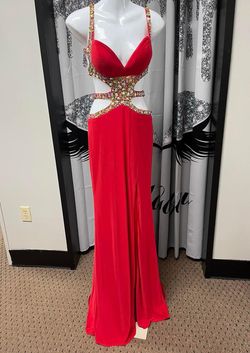 Red Size 0 Side slit Dress on Queenly