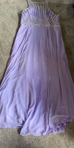 Jovani Purple Size 24 Floor Length Pageant Sheer A-line Dress on Queenly