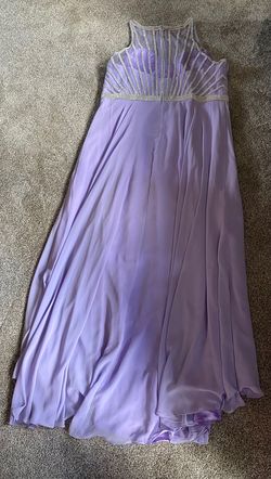 Jovani Purple Size 24 Jersey Sheer Medium Height A-line Dress on Queenly