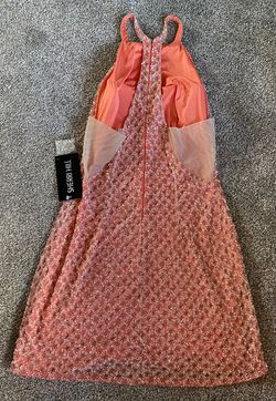 Sherri Hill Orange Size 16 Jersey Plus Size Sorority Formal Mini Swoop Cocktail Dress on Queenly