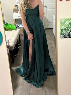 Windsor Dark Green Size 2 Prom Spaghetti Strap Side slit Dress on Queenly