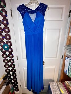 Kathy Hilton Blue Size 4 Jersey Pageant A-line Dress on Queenly