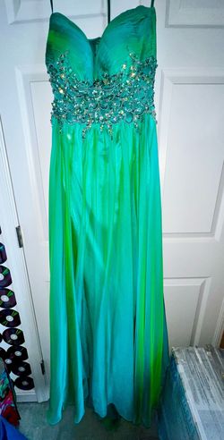 Cache Green Size 6 Sleeves Floor Length A-line Dress on Queenly