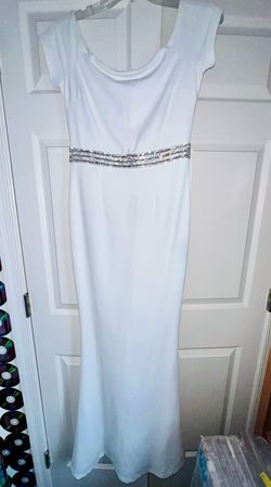 Ricarica White Size 8 Cap Sleeve Tall Height Jersey A-line Dress on Queenly