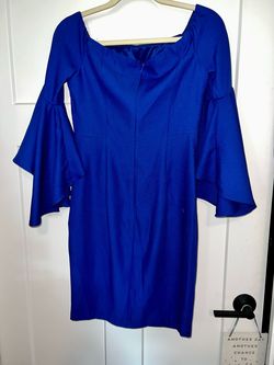 Venus Blue Size 4 Long Sleeve Pageant Mini Jersey Cocktail Dress on Queenly