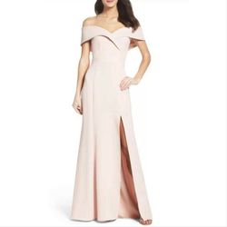 Xscape Nude Size 4 Cape Prom Wedding Guest Side slit Dress on Queenly