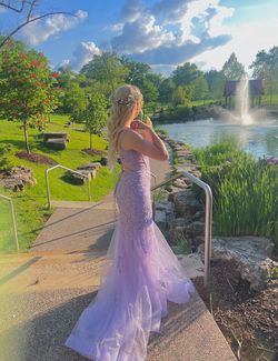 Purple Size 8 Mermaid Dress on Queenly