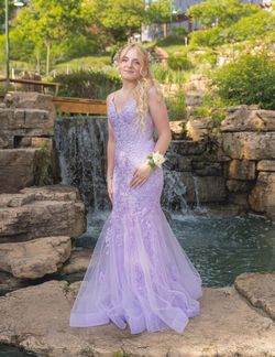 Purple Size 8 Mermaid Dress on Queenly