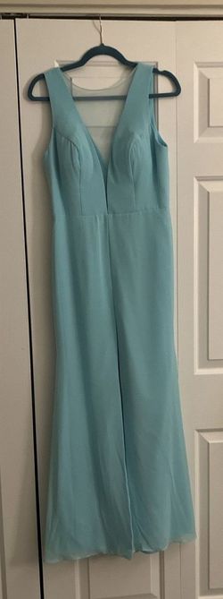 Azazie Blue Size 4 Tall Height Mermaid Dress on Queenly