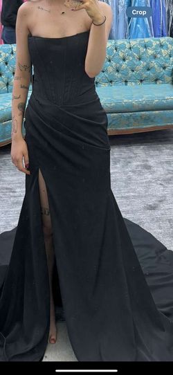 Ashley Lauren Black Size 00 Floor Length Jersey Ball gown on Queenly