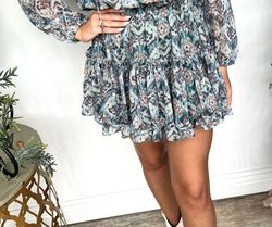 Style 1-1043306801-149 Sincerely Ours Blue Size 12 Long Sleeve Mini Cocktail Dress on Queenly