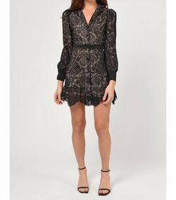 Style 1-1050307749-70 adelyn rae Black Size 0 Polyester Long Sleeve Wednesday Cocktail Dress on Queenly